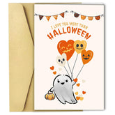 Cute Halloween Love Card, Anniversary Card, Vintage Halloween Card, Valentines Day Card, I Love You More Than Halloween