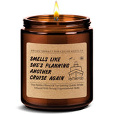 Funny Cruise Lover Travel Enthusiast Candle Gift For Women, Men - Bon Voyage Gift For Cruise Addict - Cruise Crew Appreciation, Birthday, Christmas, Retirement, Graduation Present