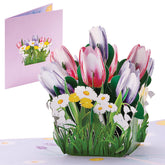 Tulips Flower Bouquet Popup Card - 3D 5 X 7' Popup Birthday, Mother'S Day, Anniversary, Thinking Of You, Thank You Card