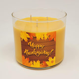 Clearance Priced ~ Harvest Candle ~ Happy Thanksgiving Candle ~ Harvest Spice Scented ~ All Natural Premium Soy Wax Candle (Large 3 Wick)