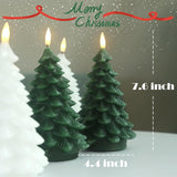 Flameless Candles With Remote Timer, 2 Pack Christmas Tree Candles Battery Operated Led Candles Real Wax Holiday Christmas Decoration For Bedroom Party Festival Gift Green
