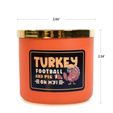 Colonial Candle Thanksgiving Scented Candle, Turkey-Football-Pie, Festive Scent, 14 oz - Made in The USA