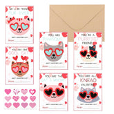 48 Sets Funny Valentines Day Cards For Kids, Cat Valentines Cards Bulk For Kids Classroom School Valentines Exchange Cards With Envelopes & Heart Stickers(3.5X5In)