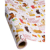 Cat Wrapping Paper 17 Inch X 10 Ft Mini Roll For Girls And Boys, Cool Cute Cats Design Kids Happy Birthday Wrapping Paper Roll Kitten Gift Wrap Paper, Suitable For Birthdays, Parties, Baby Showers