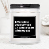 You Nique Designs 14Th Wedding Anniversary Candles For Him & Her 9 Oz Candle, Ivory Anniversary Presents For Men & Women, 14Th Year Gifts For Husband & Wife Gift Ideas (Mahogany Teakwood)
