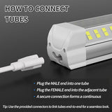 8FT 120W LED Shop Light 6000K 6500K High Efficiency Fixture for Garage Warehouse Workshop Office