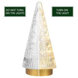Table Top Christmas Tree Decorations With Fairy Lights,Gold Mercury Glass Finish, Holiday Table Centerpiece And Mantle Decor