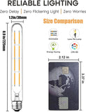 4 Pack 8.9 Inch E26 Tubular LED Bulbs 8W Dimmable T10 Vintage Edison Filament Warm White 2700K