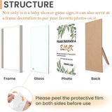 Baby Shower Blocks Game Sign Sets 45Pcs Blank Wooden Blocks 24Pcs Acrylic Paint For Baby Shower Activity Craft