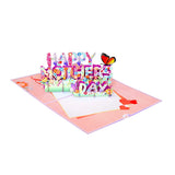 Text Mothers Day Cards, 3D Birthday Cards For Women, 6X8In Pop Up Birthday Cards For Mom, Wife, Her, Daughter, Sister, Grandma (Size 8 X 6 Inch - Happy Mothers Day).
