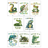 Reptile Valentine Day Classroom Sharing Cards (Set Of 24) Valentine'S Class Party Exchange - Snake Frog Alligator Lizard Turtle