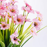 12 Bundles Artificial Flowers Outdoor Uv Resistant Fake Flowers No Fade Faux Plastic Plants Garden Porch Window Box Decorating (Pink)