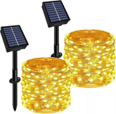 2 Pack 66FT Solar String Lights Outdoor 200 LED Twinkle Fairy Lights Waterproof