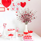 6 Pcs Valentines Day Decorations, 23 Inch Valentines Day Fowers Picks Artificial Heart Berry Stems Branches For Table Centerpiece Floral Arrangements Party Wedding Vase Decor