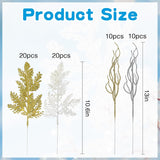 60 Pcs Christmas Glitter Artificial Pine & Cedar Branches - Sparkly Stems Picks For Christmas Tree,Garland,Wreath,Holiday Party & Winter Home Decor