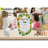 Don'T Say Baby Game - Orange Citrus (1 Sign & 50 Mini Natural Clothespins) - Gender Neutral Baby Shower Game