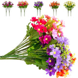 10 Bundles Artificial Daisy Uv Resistant Artificial Flower Faux Wildflowers Greenery Shrubs Plants Plastic Bushes Indoor Farmhouse Outdoor Garden Planter Decoration (10)
