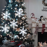 5Pcs Christmas Window Lights Decorations With Timer,Battery Powered Christmas Hanging White Lighted Snowflake Shaped Led