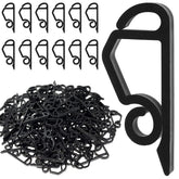 120 Pcs Christmas Light Clips Outside Gutter Hooks - Plastic Holiday Gutter Light Weatherproof Hooks For Halloween Christmas Roof Tree Hanging Outdoor Decoration String Lights (Black)