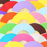 12 Packs Paper Folding Hand Fans, 8.3 Inch Multicolored Paper Fans Handheld Decorative Accessories For Wedding, Outdoor Rainbow Party Favors, Bridal Shower Diy Decoration Photography Props