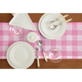 Linen Checkered Table Runners 90 Inches Long - 100% Pure Linen Pink Begonia Buffalo Plaid Table Runner 14 X 90 Inch Ideal For Dining, Valentines