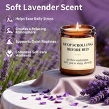Lavender Candle For Stress Relief & Sleep - 7Oz Sleep Aromatherapy Candles For Relaxing - Bedtime Self-Care Soy Candles For Home & Bedroom, Unique Gifts For Women Men, Ideal For Anniversary, Birthday