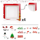 4Pcs Merry Christmas Balloon Boxes Party Decorations - Perfect For Christmas New Year Holiday Fun Quick Party Decorations Gift Sign.