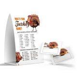 What'S Your Turkey Name Game, Thanksgiving Party Games Favors, 1 Sign And 50 Name Tag Stickers -Jj031
