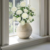 White Ranunculus Artificial Flowers Bouquets, Set Of 5 25.9'' Long Stems Faux Peony, Real Touch Spring Summer Floral Arrangement For Home Decor Wedding Vase Filler Diy Crafts