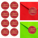 Bundleofbeauty Item#4590 Bridgt And Vivid 50Pack Rustic Glitter Red And Gold Merry Christmas Envelope Stickers Seals
