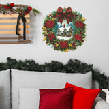 2 Sheets Christmas Wall Decals Peel And Stick Christmas Wreath Wall Stickers Vinyl Winter Xmas Snow House Wall Decor For Bedroom Living Room Home Party Decorations