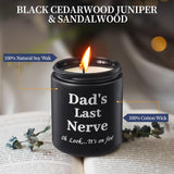 Dad Gifts From Daughter Son,Funny Fathers Day Birthday Thanksgiving Christmas Gifts For Men, Best Dad Ever Gift, 9Oz Sandalwood Scented Candle Gift For Men
