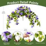 Artificial Fake Flowers Plants For Outdoor Decoration, 2 Pcs Faux Silk Flower Bougainvillea Vines Look Real Uv Resistant For Home Porch Patio Balcony Yard Spring Decor(Purple)