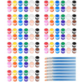 10 Pack Mini Acrylic Paint Set,12 Colors Acrylic Paints Strips For Kids&Adults Craft Paint,140 Pcs Kids Painting Kit Container Strips Storage, Perfect For Home Birthday Classroom Party Favors……