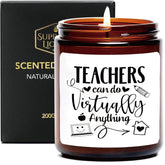 Funny Christmas Teacher Gifts Candle, Teachers Appreciation Gift For Women Her, Graduation Thanks Appreciation Week Gift, Teacher Can Do Anything Candle, Sandalwood Rose Scent