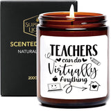 Funny Christmas Teacher Gifts Candle, Teachers Appreciation Gift For Women Her, Graduation Thanks Appreciation Week Gift, Teacher Can Do Anything Candle, Sandalwood Rose Scent