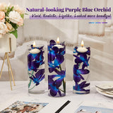 16 Pieces Blue Purple Faux Flowers Blue Orchid Flower Vase Fillers Faux Purple Orchid Wedding Table Centerpieces Filling For Floating Candles Wedding Birthday Party Table Decorations