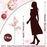 3 Pcs Cherry Blossom Branches,40 Inch Realistic Artificial Flowers Long Stem Spring Decorations For Tall Vase Home Wedding, Party Table Centerpiece Floral Arrangements Decor (Pink)
