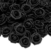 100-Pack Black Artificial Flowers, Fake Foam Flowers For Halloween Decorations, Diy Crafts, Bouquets, And Black-Themed Parties (3 Inches)