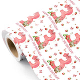 Berry 3Rd Birthday Wrapping Paper Roll - Mini Roll - 17 Inch X 16.5 Feet - Happy 3Rd Birthday Pink Bow And Strawberry Wrapping Paper For Girls Kids, Baby Shower