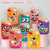 Valentines Day Cards For Kids 50Pack Mason Jar Happy Valentines Cards Diy Valentine Exchange Cards For Boys Girls School Class Classroom Party Favors