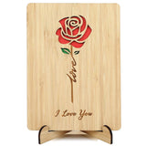 Valentines Day Card, Wood Valentines Card, Wedding Anniversary Card For Wife, Husband, Girlfriend, Boyfriend, Wooden 5Th Anniversary Present, Handmade Love Cards For Her Him