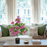 Fake Plants Bougainvillea Artificial Flowers, Fake Flowers Faux Trees Indoor 25.5", Artificial Bougainvillea Plants With Purple Faux Flower For Home, Living Room, Bedroom, Kitchen, Dining Room Decor