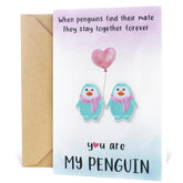 You Are My Penguin Valentine Cards, Valentines Day Card For Wife, Valentines Day Cards, Cute Valentines Cards For Wife, Valentine'S Day Cards, (Blue Penguins With Balloon)
