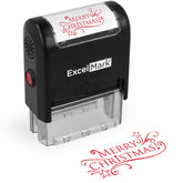 Self-Inking Christmas Rubber Stamp - Merry Christmas - Prints In Red Ink