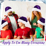 20 Pcs Santa Hats Bulk Plush Christmas Hats For Adults Women Men Holiday Party Costume(Purple)