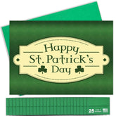 Happy St. Patrick'S Day Cards For Family & Business (Plaid & Clovers) Saint Patrick Bulk Greeting Card Set Pack Of 25 With Green Envelopes (5X7 Inch - A7) Office, Work, Employees & Clients Lti100