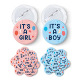 40 Pcs Gender Reveal Button Pins, Boy Or Girl Pins, Pink And Blue Baby Shower Party Baby Clothes Buttons Badges, For Party Game Supplies