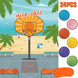 Basketball Party Games - Pin The Basketball On The Hoop Sports Themed Party Decorations Fun Games Supplies Supplies With 24Pcs Ball Stickers For Kids Boys