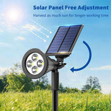 6 Pack Solar Spot Lights Waterproof Warm White 2 Mode Auto On Off Yard Garden Lights